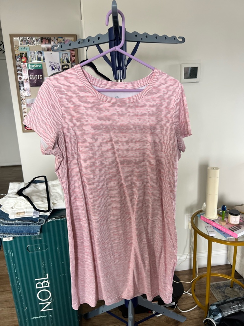 Southern Tide Pink & White Striped Tee Dress